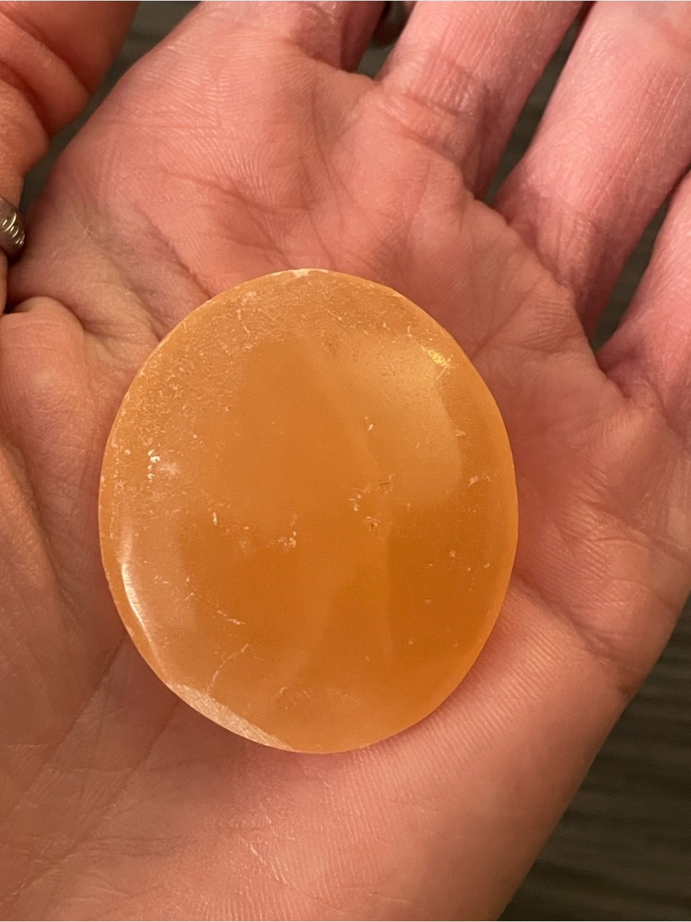 Orange Selenite Palm Stone
